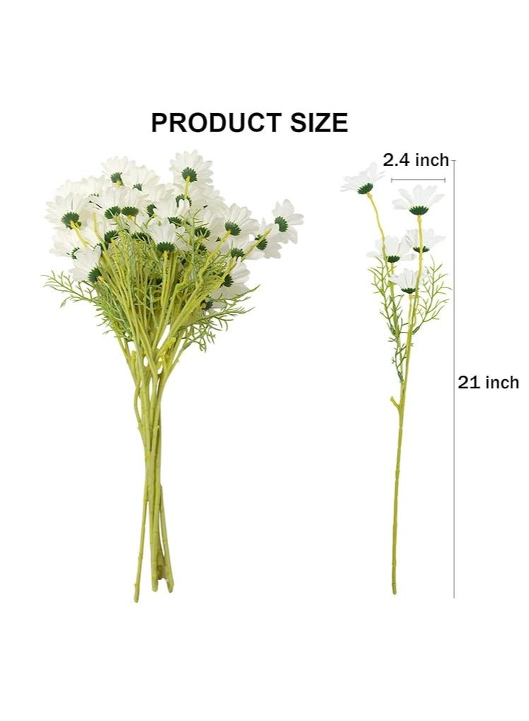 DUNISO زهور صناعية 10 حزم زهور ديزي صناعية ملونة مقاومة للأشعة فوق البنفسجية للزراعة الخارجية زهور برية مزيفة مع سيقان نباتات شجيرات خضراء مزيفة ترتيبات لتزيين المنزل والحديقة ومزهريات الديكور - Image 4