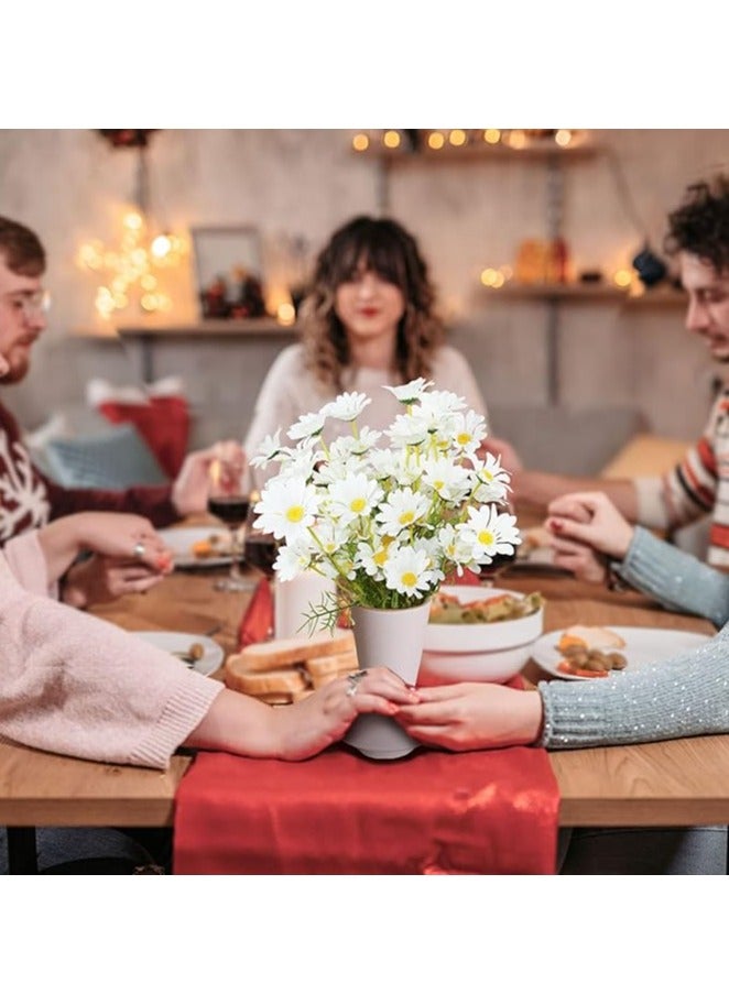 DUNISO زهور صناعية 10 حزم زهور ديزي صناعية ملونة مقاومة للأشعة فوق البنفسجية للزراعة الخارجية زهور برية مزيفة مع سيقان نباتات شجيرات خضراء مزيفة ترتيبات لتزيين المنزل والحديقة ومزهريات الديكور - Image 3