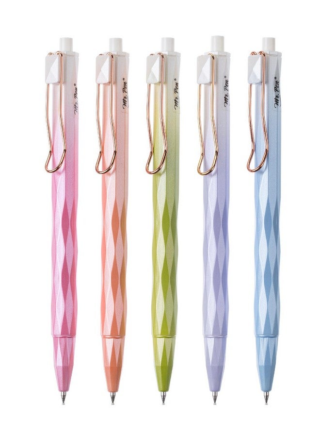 Mr. Pen - Diamond Cut Gel Pens, 5 Pack, Black Ink Gel Pens, Fast Dry, Retractable Gel Pens Fine Point 0.5Mm, Retractable Pens, Cute Pens, Gel Ink Pens, Aesthetic Pens For Journaling - Image 1