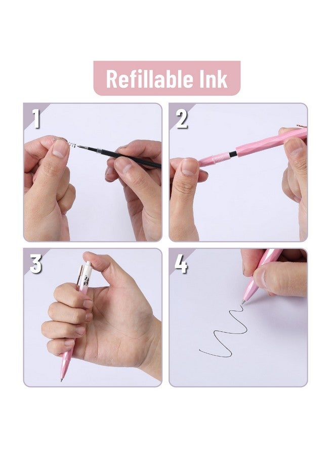 Mr. Pen - Diamond Cut Gel Pens, 5 Pack, Black Ink Gel Pens, Fast Dry, Retractable Gel Pens Fine Point 0.5Mm, Retractable Pens, Cute Pens, Gel Ink Pens, Aesthetic Pens For Journaling - Image 5