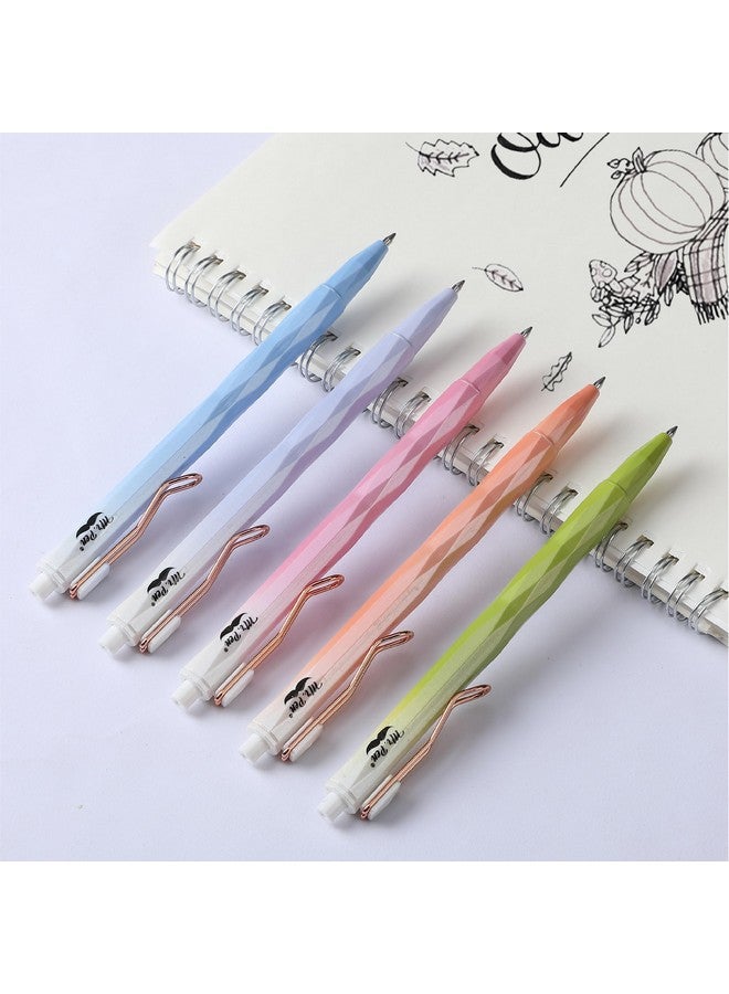Mr. Pen - Diamond Cut Gel Pens, 5 Pack, Black Ink Gel Pens, Fast Dry, Retractable Gel Pens Fine Point 0.5Mm, Retractable Pens, Cute Pens, Gel Ink Pens, Aesthetic Pens For Journaling - Image 3