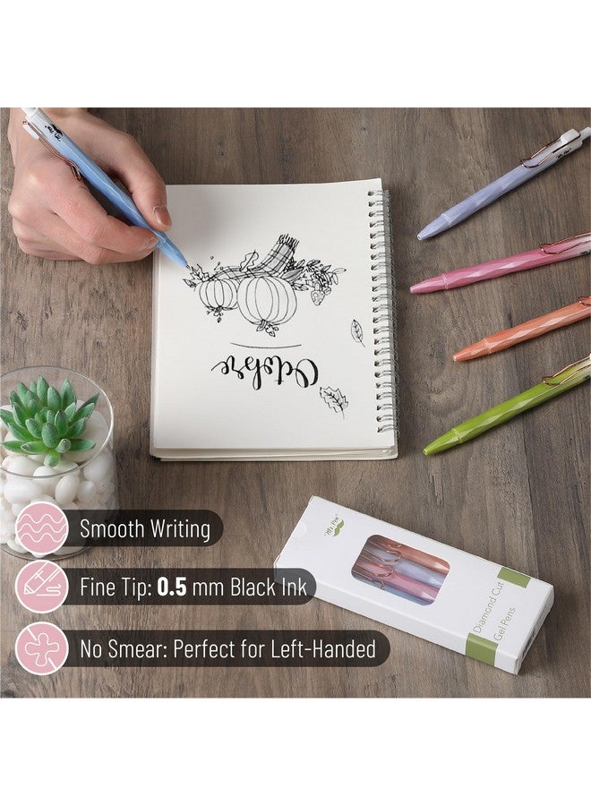 Mr. Pen - Diamond Cut Gel Pens, 5 Pack, Black Ink Gel Pens, Fast Dry, Retractable Gel Pens Fine Point 0.5Mm, Retractable Pens, Cute Pens, Gel Ink Pens, Aesthetic Pens For Journaling - Image 4