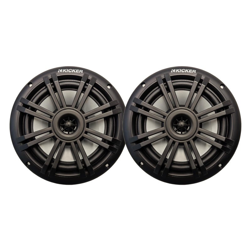 KICKER 6.5" 150 Watt Peak Power 2-Way Marine OEM Replacement Black Boat Audio Speakers (Pair) - Image 1
