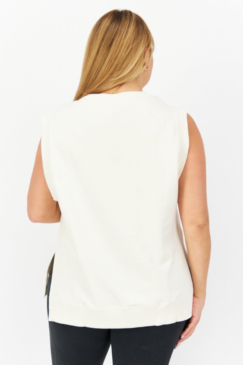 PUMA Women Sportswear Fit Sleeveless Training Top, Cream - Image 3