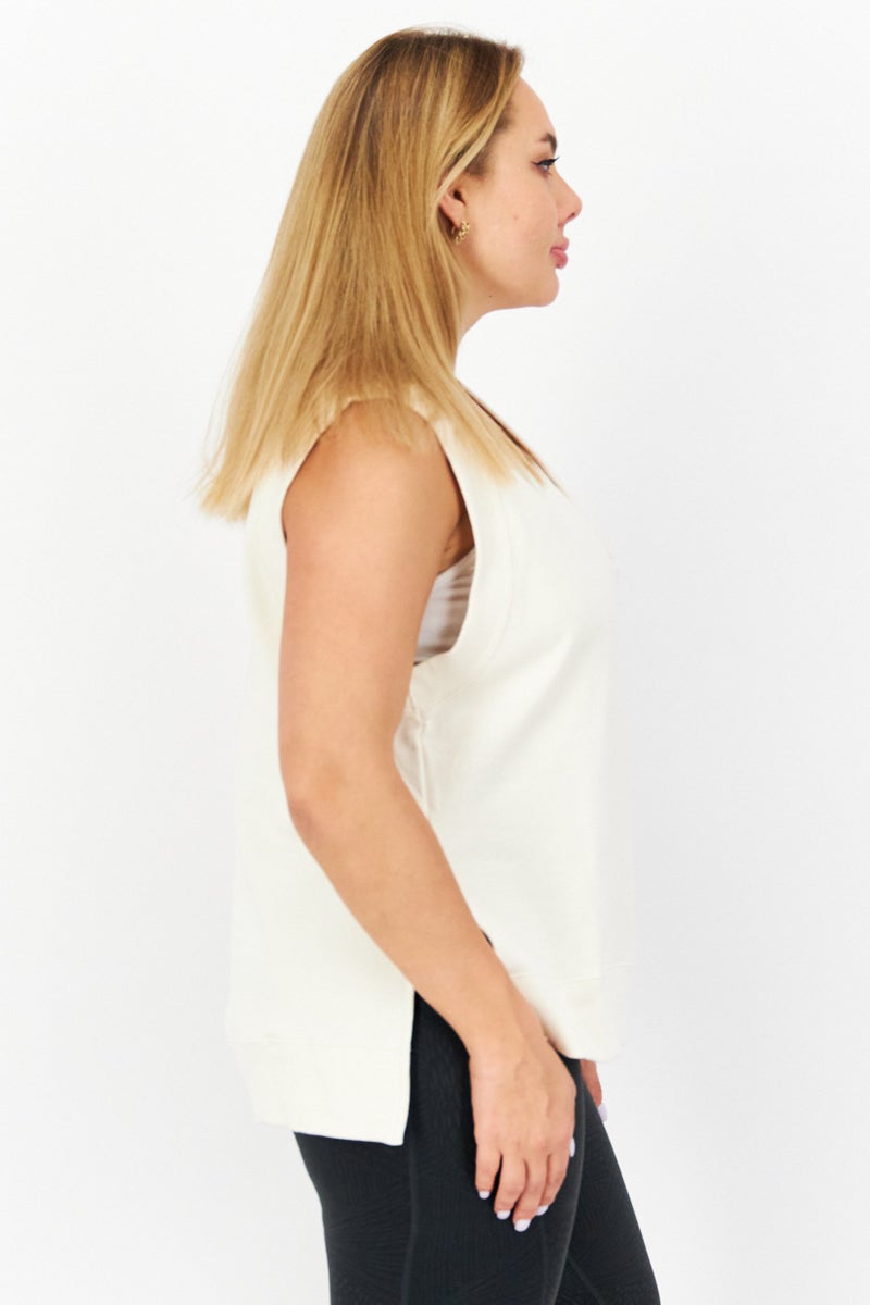 PUMA Women Sportswear Fit Sleeveless Training Top, Cream - Image 2