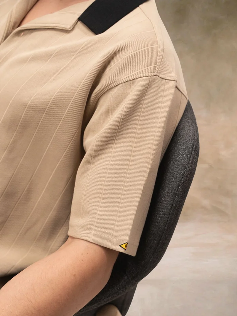 Maniac  Maniac Mens Brooklyn Texture Collared Neck Full Sleeve Biscuit Cotton Shirt for Men | Best Price UAE