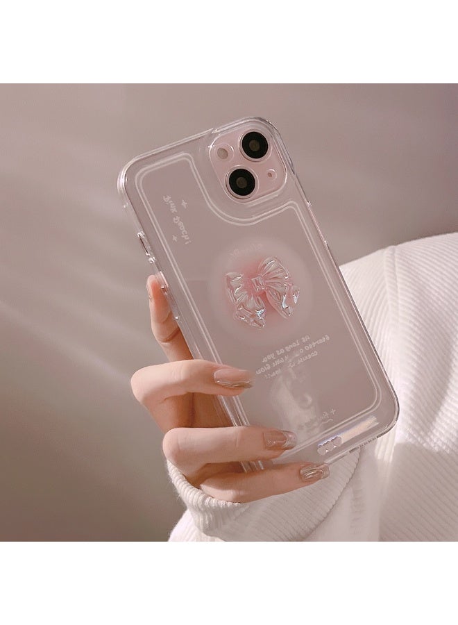 NIBEMINENT Bowknot Protective TPU Case Cover For iPhone 16 Pro Max, Clear - Image 2