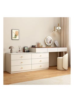 AWD Dressing Table Makeup Vanity Table Large Bedroom Dressing Table, Desk, Storage Drawers Cabinet Mirror and Stool White Make up Vanity Dresser Girls Women Gift Bedroom Furniture Home Organizing  - Image 1