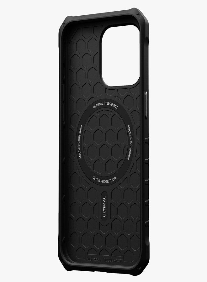 ULTIMAL Case Compatible with iPhone 15 pro max 6.7'', Military Shockproof Case with Sporty Metal Frame Design Compatible with Magsafe, Rugged Slim Cover for Men (Black/Silver) - Image 3
