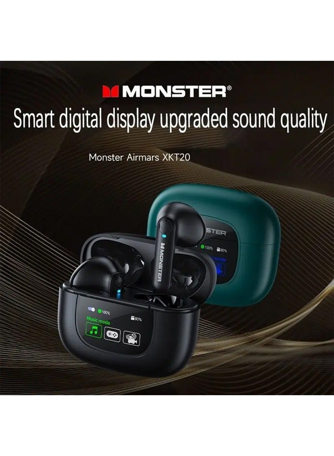 Monster XKT20 Wireless Bluetooth Earbuds Gaming Headphones Deep Bass Low Latency Game Headset with Built-in Microphone Noise Canceling Black - Image 2