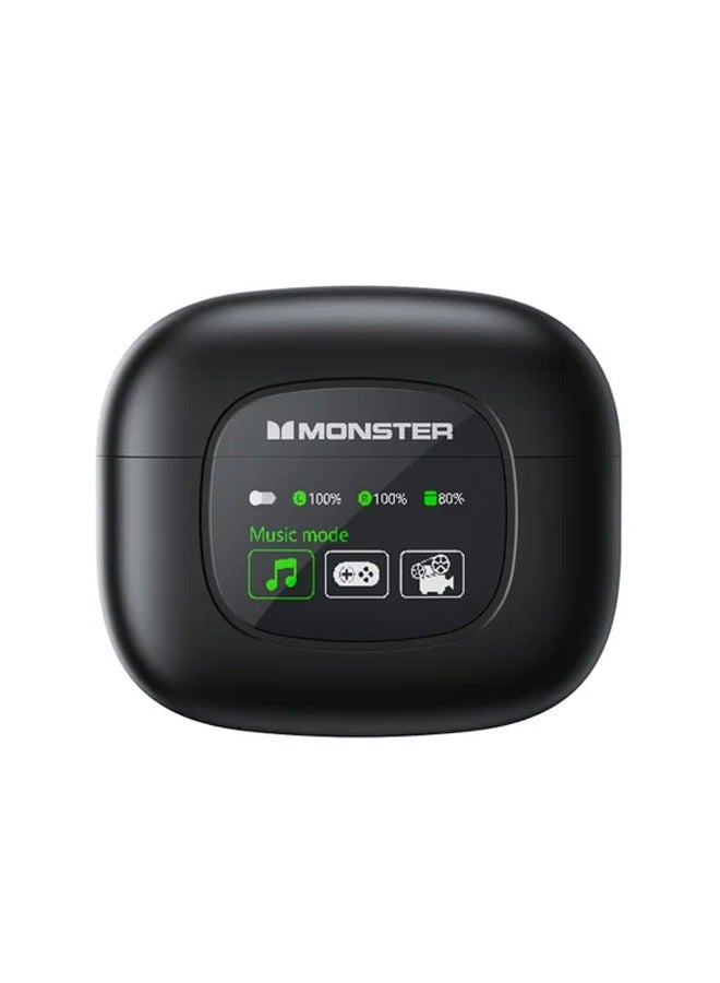 Monster XKT20 Wireless Bluetooth Earbuds Gaming Headphones Deep Bass Low Latency Game Headset with Built-in Microphone Noise Canceling Black - Image 1