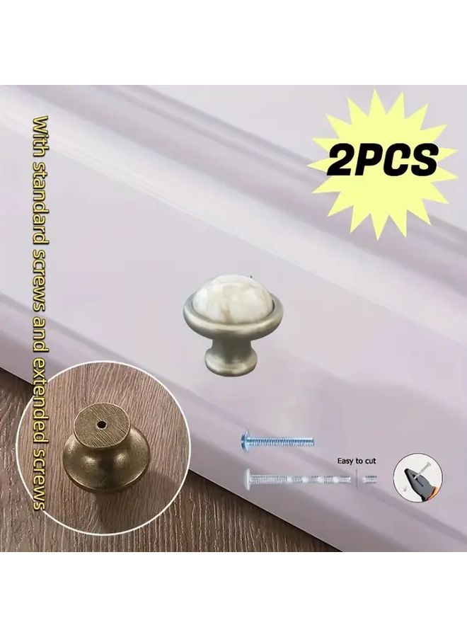 European Marble Pattern Ceramic Cabinet Handles Pitch 128mm Polished Zinc Alloy Pulls - Image 3