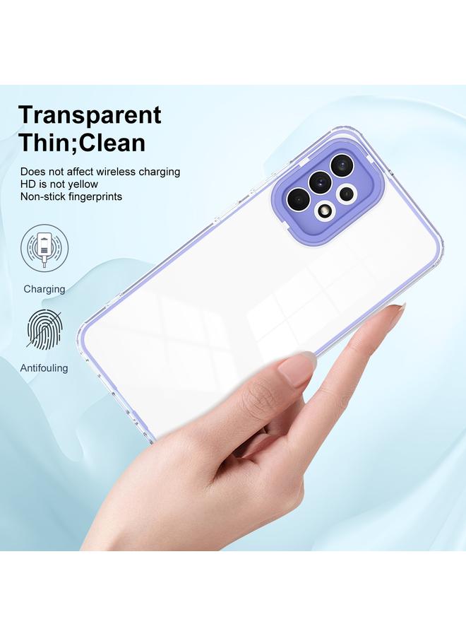 S-TOP Case For Samsung Galaxy A23 4G 3 in 1 Clear TPU Color PC Frame Phone Case - Image 4