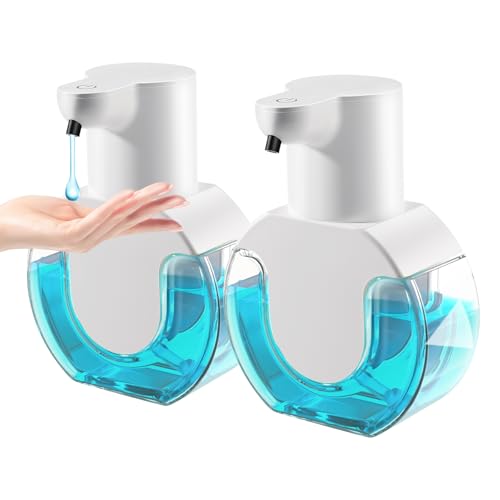 VZZNN 2 Pack Automatic Liquid Soap Dispenser142oz420ML Touchless Automatic Soap DispenserRechargeabled Wall Mounted Smart Pump for Bathroom Kitchen - Image 1