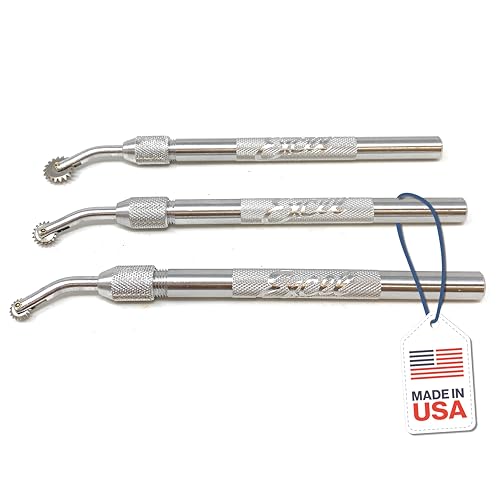 Excel Blades Pounce Wheel Set – Stainless Steel Fabric Tracing, Perforating, Cutting, Sewing, Quilting & Embossing Tool – Set of 3 Assorted Sizes – Made in USA - Image 1