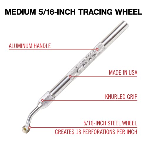 Excel Blades Pounce Wheel Set – Stainless Steel Fabric Tracing, Perforating, Cutting, Sewing, Quilting & Embossing Tool – Set of 3 Assorted Sizes – Made in USA - Image 3