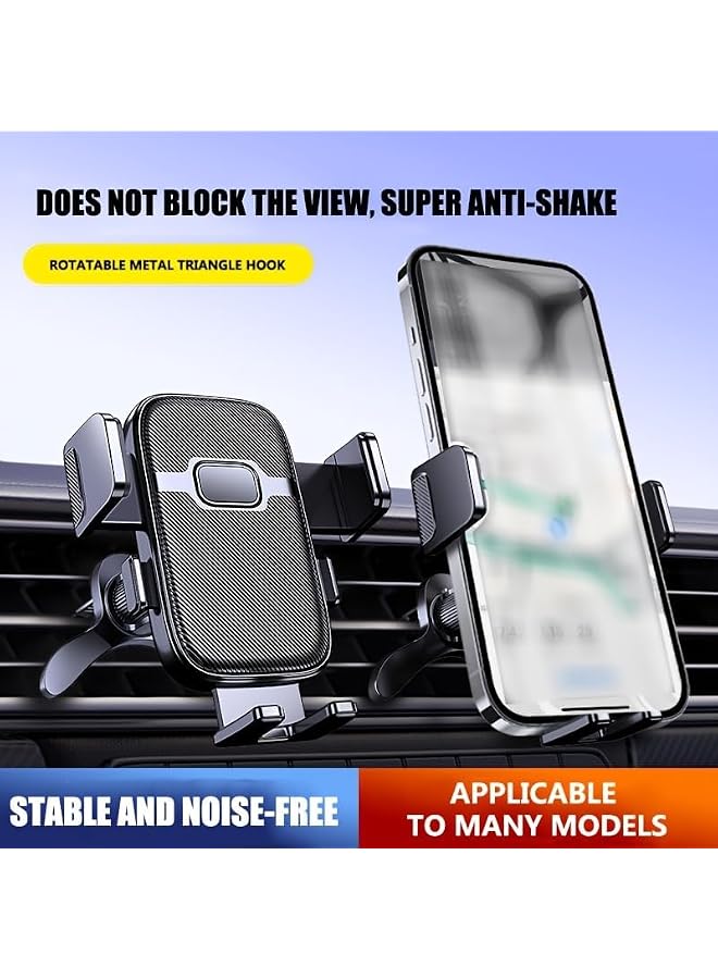 S-TOP Car Phone Mount, 360° Rotatable Air Vent Holder, One-Hand Release, 4.2-7.2 Inch Smartphones, Black - Image 3