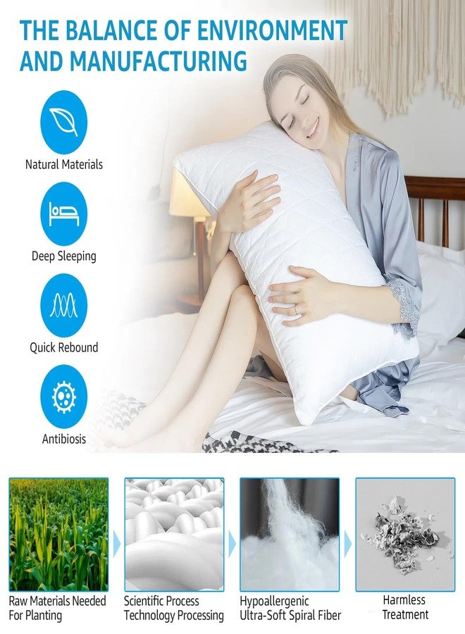 NEIPOTA King Size Pillows Set of 2 - Premium Down Alternative Cooling Bedding 20 x 36 White, Bed Sleeping Pillow for Back, Stomach or Side Sleepers - Image 3