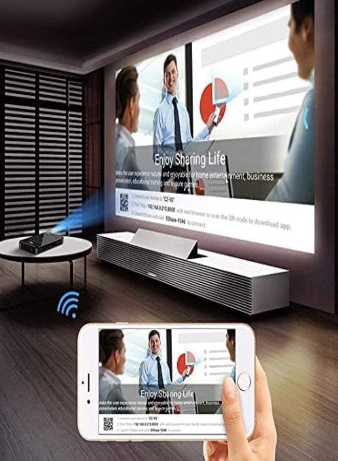 ارواق بروجكتور محمول DLP P09-II – فل إتش دي 1080P، دعم 4K، نظام أندرويد 9.0، ذاكرة 2 جيجابايت DDR4 + سعة تخزين 32 جيجابايت، واي فاي، بلوتوث 4.2، بطارية 4000 مللي أمبير، للسينما المنزلية والعروض المكتبية - Image 3