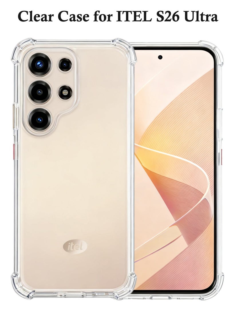 ITEL S26 Ultra Case, Shock-Absorption Flexible Clear TPU Rubber Protective Cover - Image 1