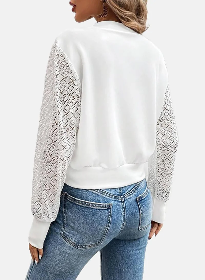 يونيكي White Textured Slim Fit Open front Jacket