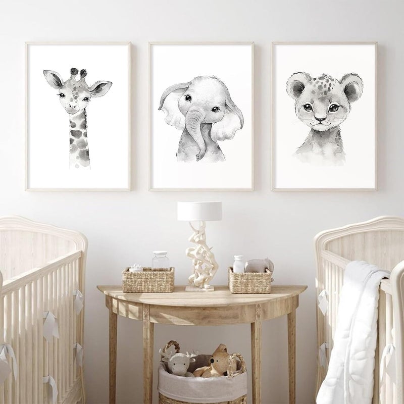 Baccone مجموعة فنون الحائط ل nursery السفاري - زرافة، فيل، نمر - Image 4