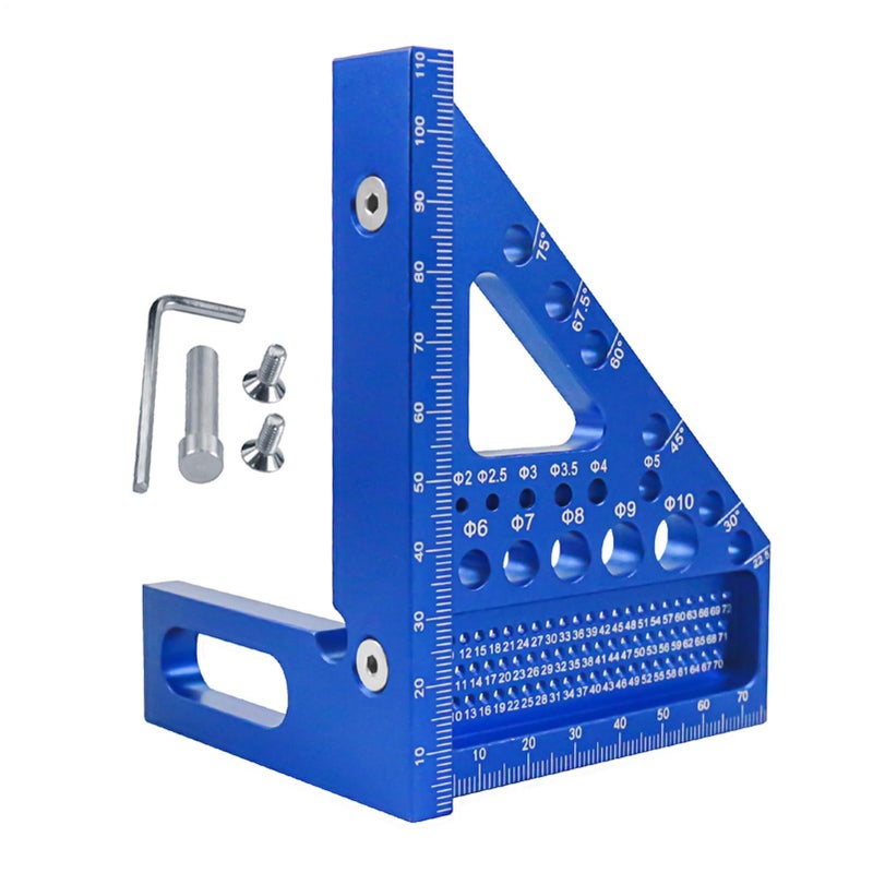 Blue Aluminum Alloy 3D Scribe Ruler High Precision Layout Measuring Tool for Marking - Image 2