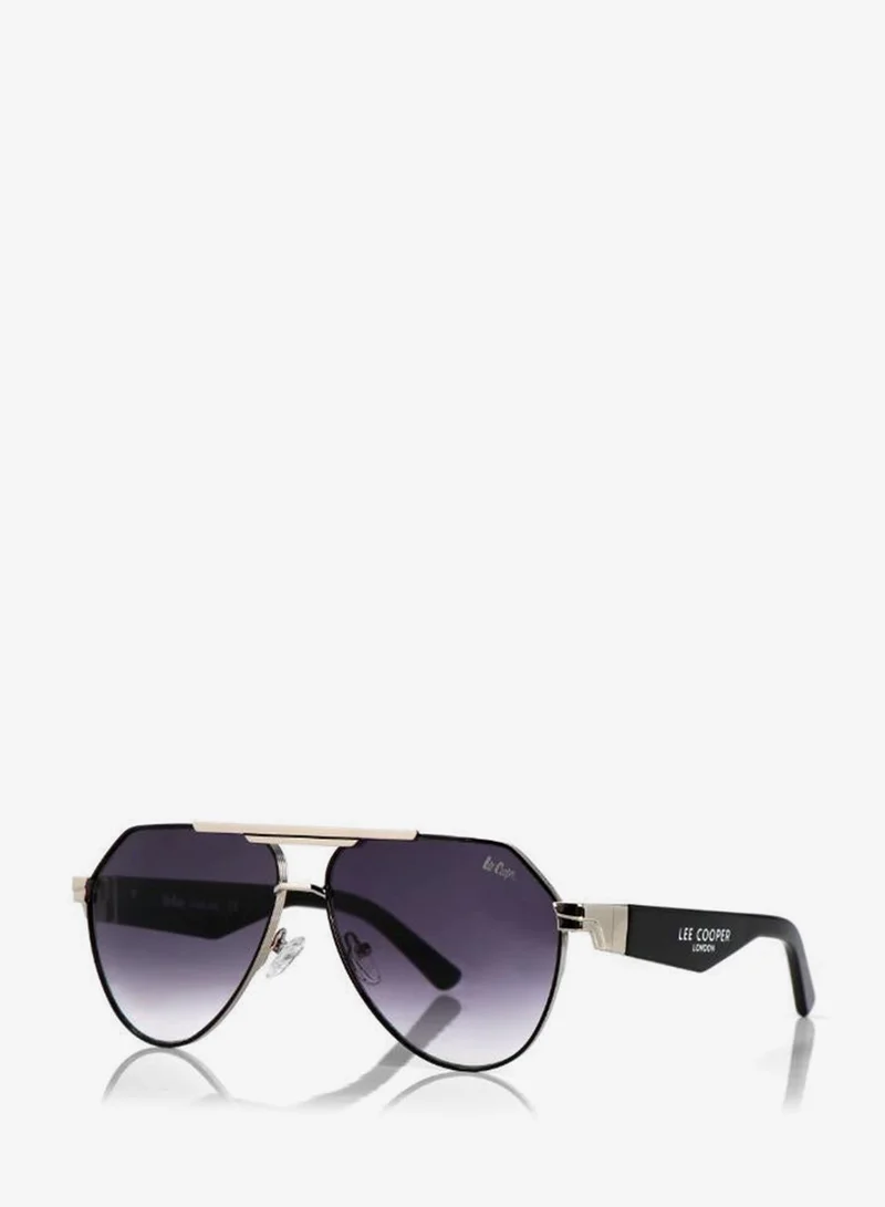 Lee Cooper Polarized Sunglasses Silver Frame Gradient Grey Mirror Lens 61mm  - LCU10240C2