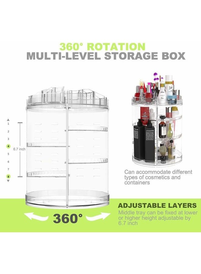 Boxalls Makeup Organizer Rotating, 8-Layer Large Capacity Cosmetics Organizer, 360 Adjustable Skincare Spinning Stand, Clear Makeup Carousel for Vanity, Countertop -Plus Size - Image 2