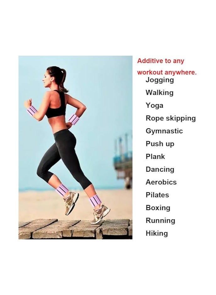 Nariele Adjustable Wearable Wrist  Ankle Weight, 2pcs (1lb Each) Weight-Bearing Wristband Bangles Bracelet for Women Men Kids Home Gym Office Fitness such as Yoga, Pilates, Running, Hiking, boxing, Aerobics - Image 4