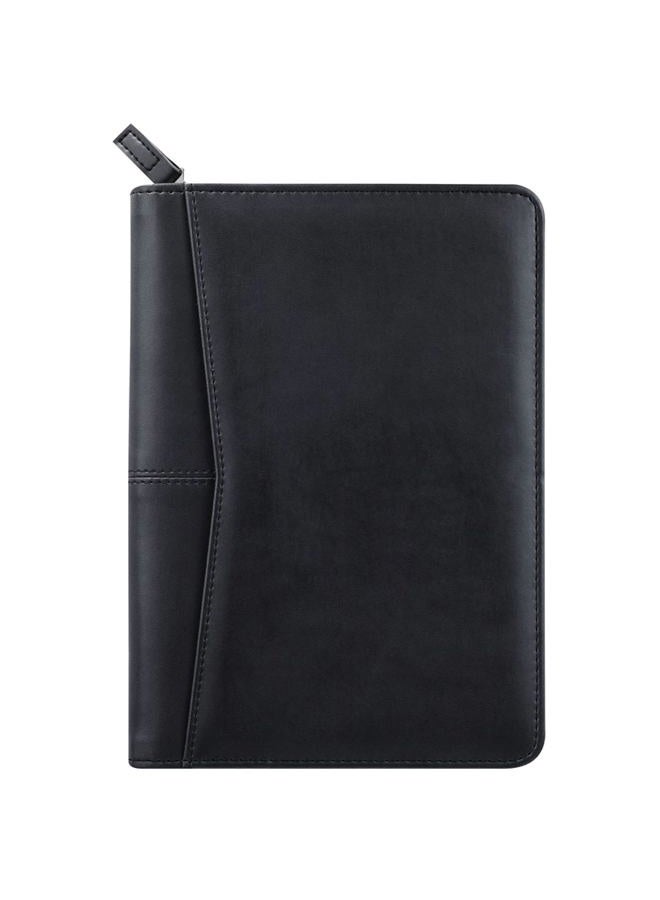 Konper Junior Padfolio Portfolio with 5 x 8 Writing Pad, A5 Business Portfolio Binder Folder Organizer Multi-Function Combination Case for Women/Men, Black - Image 1