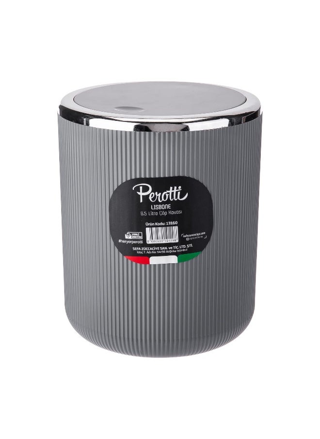 PEROTTI AKDC Perotti Dustbin 6.5L 20Cm X 20Cm X 24Cm Grey  - Image 1