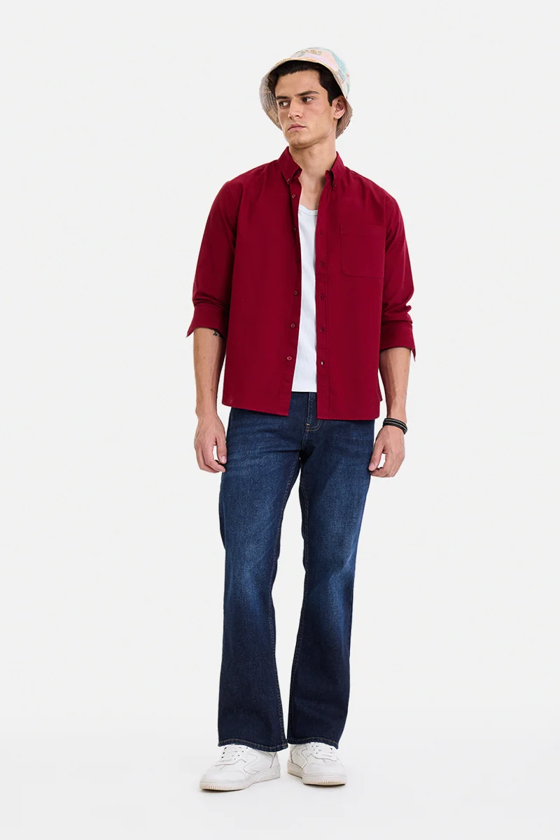 سنيتش Dark Blue Solid Slim Fit Casual Jeans