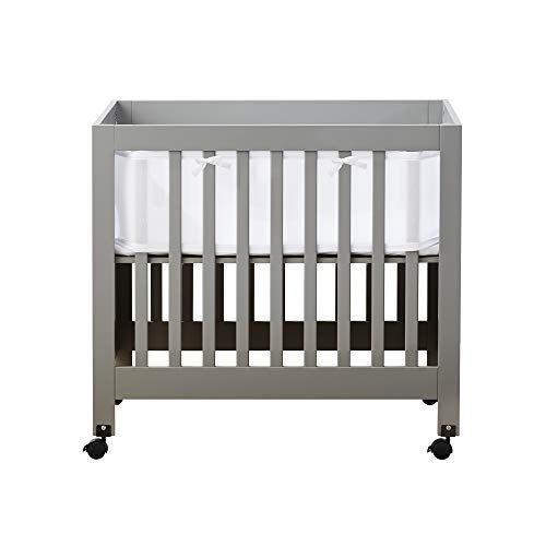 BreathableBaby Mini Crib Breathable Mesh Liner by BreathableBaby, Classic 3mm Mesh, White, Size 4M Covers 4 Sides FITS MINI CRIBS WITH 38x24” MATTRESS ONLY - Image 1