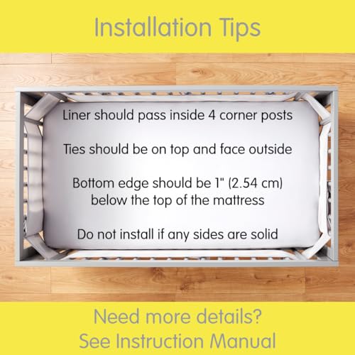 BreathableBaby Mini Crib Breathable Mesh Liner by BreathableBaby, Classic 3mm Mesh, White, Size 4M Covers 4 Sides FITS MINI CRIBS WITH 38x24” MATTRESS ONLY - Image 4