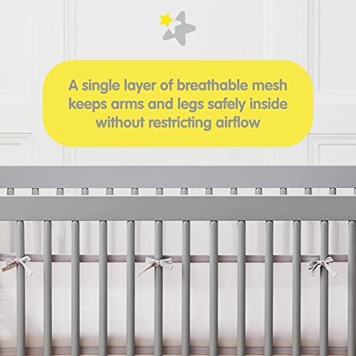 BreathableBaby Mini Crib Breathable Mesh Liner by BreathableBaby, Classic 3mm Mesh, White, Size 4M Covers 4 Sides FITS MINI CRIBS WITH 38x24” MATTRESS ONLY - Image 5