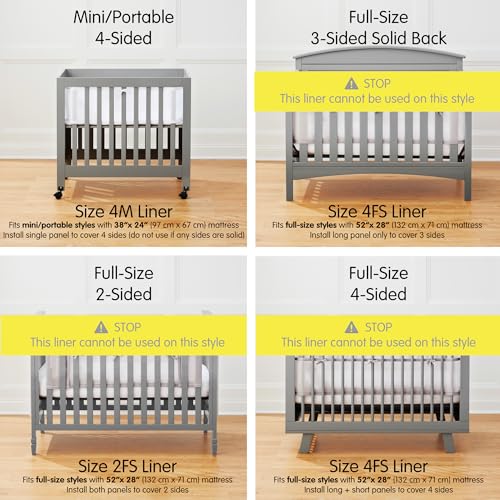 BreathableBaby Mini Crib Breathable Mesh Liner by BreathableBaby, Classic 3mm Mesh, White, Size 4M Covers 4 Sides FITS MINI CRIBS WITH 38x24” MATTRESS ONLY - Image 2