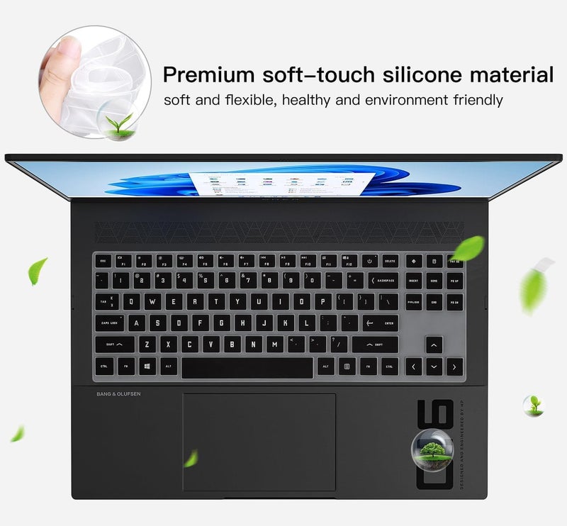 Raya غطاء لوحة المفاتيح لأجهزة HP OMEN 15 و HP OMEN 16 و HP OMEN 17 للألعاب (أسود) - Image 4
