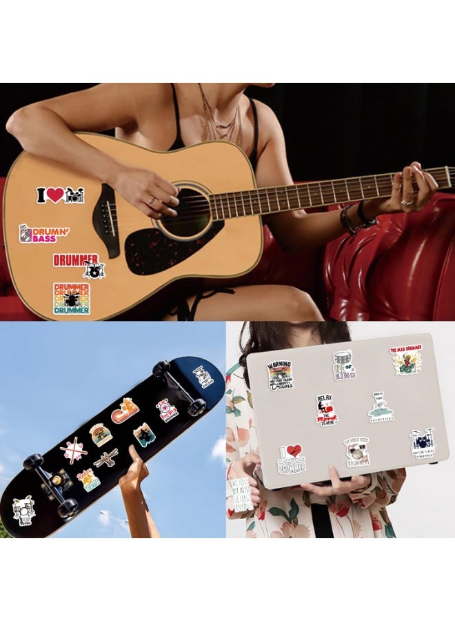 قوس قزح أورينبو 50 قطعة من ملصقات الطبول وملصقات الموسيقى وملصقات الطبال الرائعة للمراهقين والبالغين وزجاجة المياه والكمبيوتر المحمول ولوح التزلج والدراجة والهاتف وحقيبة السفر - Image 2