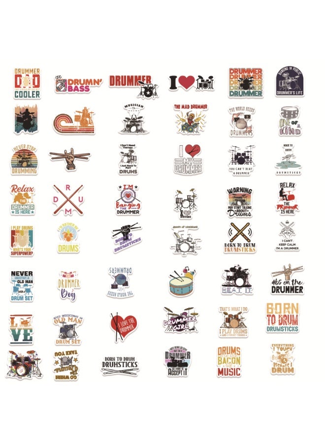 قوس قزح أورينبو 50 قطعة من ملصقات الطبول وملصقات الموسيقى وملصقات الطبال الرائعة للمراهقين والبالغين وزجاجة المياه والكمبيوتر المحمول ولوح التزلج والدراجة والهاتف وحقيبة السفر - Image 3