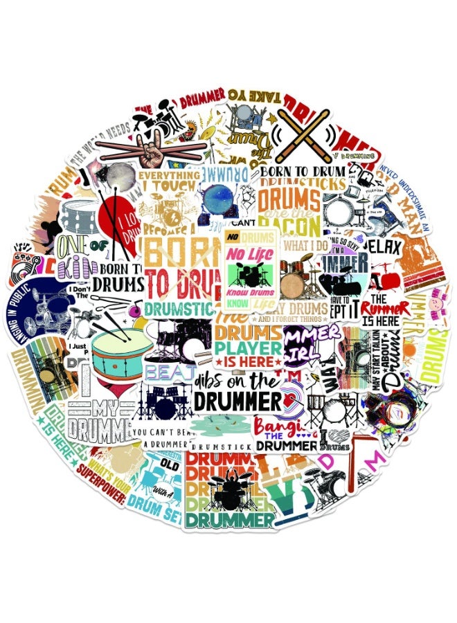 قوس قزح أورينبو 50 قطعة من ملصقات الطبول وملصقات الموسيقى وملصقات الطبال الرائعة للمراهقين والبالغين وزجاجة المياه والكمبيوتر المحمول ولوح التزلج والدراجة والهاتف وحقيبة السفر - Image 1