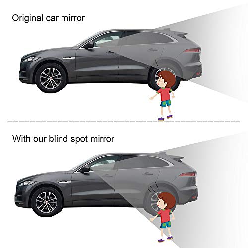 POMFW Blind Spot Mirror, 2 inch Rearview Convex Side Mirrors for Cars SUV Truck Van Stick on 3M Adhesive, Rear View HD Glass Frameless Sway Rotate adjustable Wide Angle 2PCS (Rhombus) - Image 4