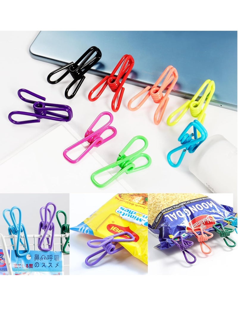 عام 30 قطعة من مشابك الرقائق، مشابك متعددة الألوان مطلية بالبولي فينيل كلوريد عالية المرونة لحزمة الطعام ودبابيس الملابس ومشبك الحقيبة، 5 سم - Image 2