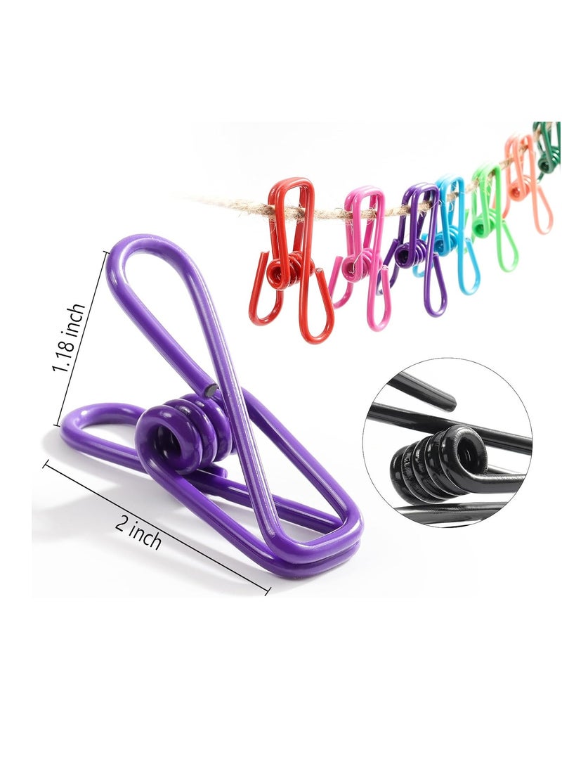 عام 30 قطعة من مشابك الرقائق، مشابك متعددة الألوان مطلية بالبولي فينيل كلوريد عالية المرونة لحزمة الطعام ودبابيس الملابس ومشبك الحقيبة، 5 سم - Image 4