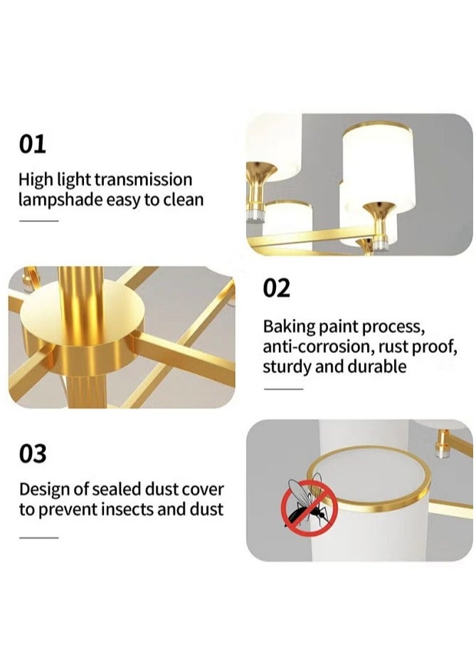 Chandelier Modern Ceiling Lighting 6 Lights Adjustable Industrial Mount Pendant Light Fixture, For Kitchen Living Dining Room Bedroom Foyer  - Image 2