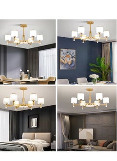 ماركة غير محددة Chandelier Modern Ceiling Lighting 6 Lights Adjustable Industrial Mount Pendant Light Fixture, For Kitchen Living Dining Room Bedroom Foyer  - Image 5