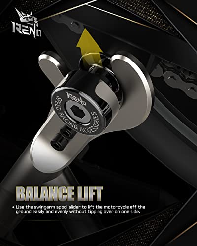 RENO SP1-M8 Aluminum Motorcycle Swingarm Spools Slider PRO Compatible with Select Models (Black, 2 Pcs) - Image 5