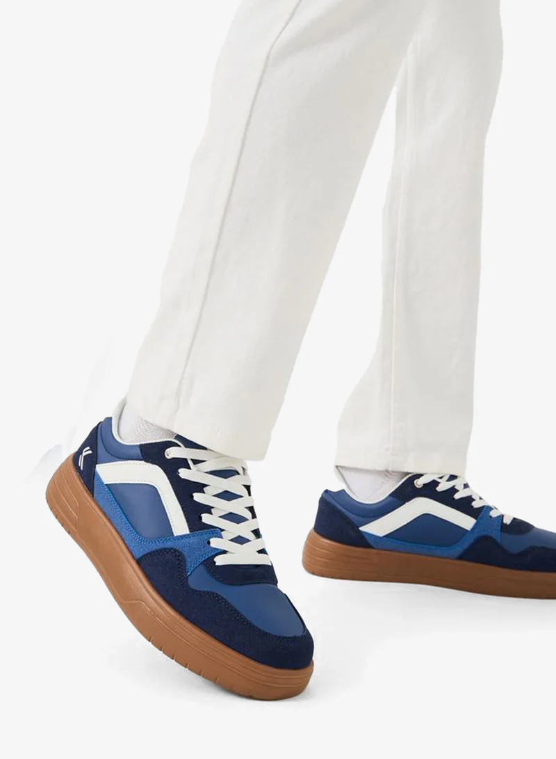 Styli Active Court Shoes Color Block Lace Up Sneakers