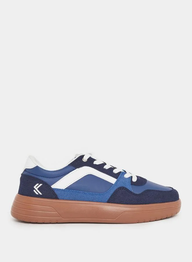 Styli Active Court Shoes Color Block Lace Up Sneakers