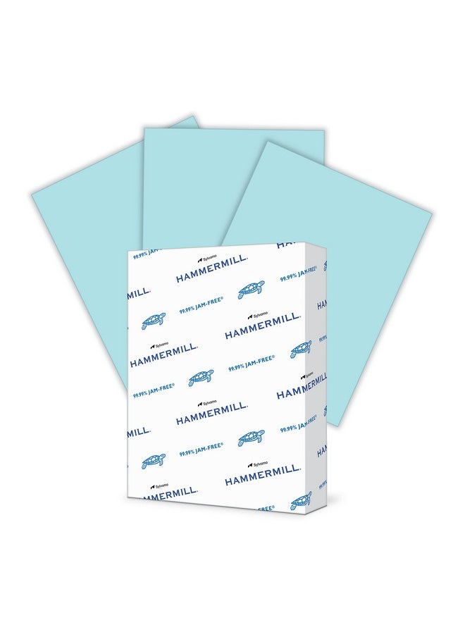 Hammermill Colored Paper 20 Lb Blue Printer Paper 8.5 X 111 Ream (500 Sheets) Made In The Usa Pastel Paper 103309R  - Image 1